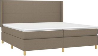 vidaXL Vidaxl - Cama Box Spring Colch&oacute;n Y Luces Led Tela Gris Taupe 200x200 Cm