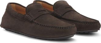BOSS Penny-trim moccasins in suede