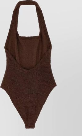 Hunza G metallic one-shoulder one-piece swimsuit