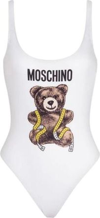 Moschino Ba&ntilde;ador de una pieza de licra con oso de peluche - Swimwear - Mujer - Blanco - 2XS