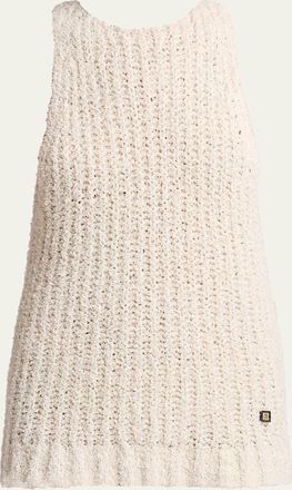 Balmain Sleeveless Cotton Blend Tank Top