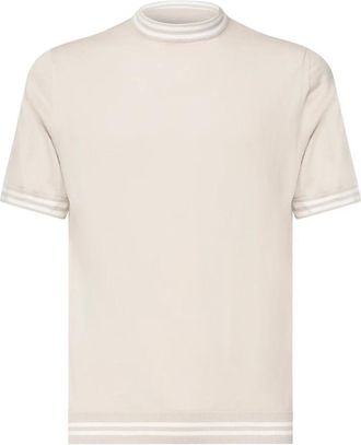 Eleventy Ronde hals trui - Heren - T-shirts - Beige - M - Katoen - Tops