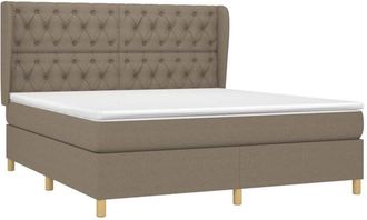 vidaXL Vidaxl - Cama Box Spring Con Colch&oacute;n Tela Gris Taupe 160x200 Cm