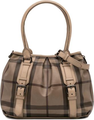 Burberry Pre-owned Burberry Smoke Check Coated Canvas Northfield Satchel SPBXLGH45VB78DR6