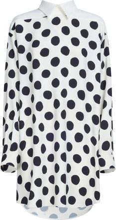 Marni polka dot-print shirt dress - women - Viscose/Spandex/Elastane - 42 - White