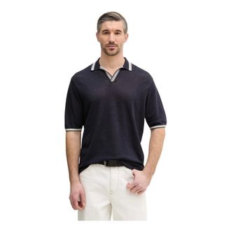 Paul & Shark Truien & Vesten, Heren, Blauw, L, Linnen, Poloshirt met open kraag