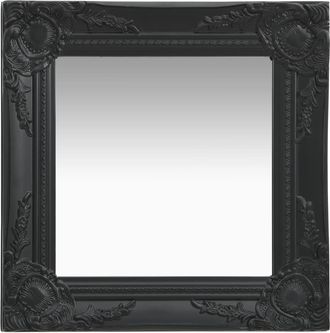Nova Espejo De Pared Cuadrado Estilo Barroco 40x40 Cm Negro Dec022849