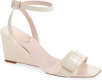 Roger Vivier Belle Vivier Ankle Strap Wedge Sandal in Cire at Nordstrom, Size 7.5Us