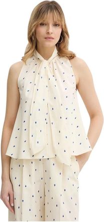 Forte_Forte Ppy 2-Bdd 07K_01X - Dames - Tops zonder mouwen - Beige - M - Katoen - Tops