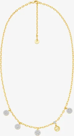 Michael Kors Brass Pav&eacute; Disk Charm Necklace