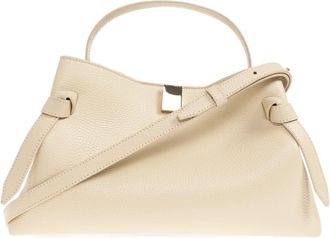 Yuzefi Gyoza Handtas - Dames - Schoudertassen - Beige - ONE Size - Leer - Tassen