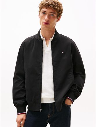 Tommy Hilfiger Mens Lightweight Twill Bomber - Black - XXL