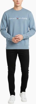 Tommy Hilfiger Mens Tommy Hilfiger Mens Sweatshirt Terry Cotton Jumper - Blue - Size: 44