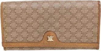 Celine Pre-owned Coated canvas wallets - Dames - Vintage Accessoires - Beige - ONE Size - Leer - Vintage
