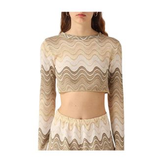 MC2 Saint Barth Siviglia Knit Top - Dames - Ronde hals truien - Beige - M - Truien & Vesten