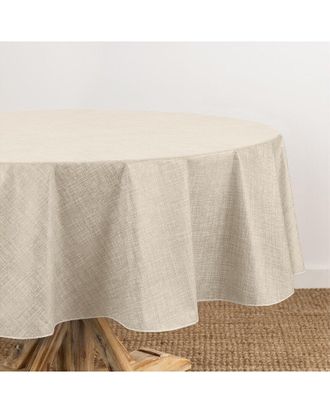 Elrene Monterey Linen Texture Vinyl Indoor/Outdoor Round Tablecloth