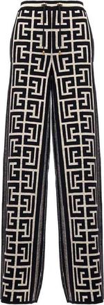 Balmain Monogram Drawstring Sweatpants, Brand Size 40 (US Size 8)