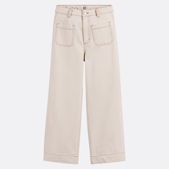 La Redoute Collections Wijde denim jeans, hoge taille, bijgesneden vorm