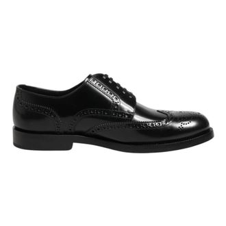 Dolce & Gabbana Formal Derby Wingtip Schoenen - Heren - Nette schoenen - Zwart - 40 EU - Leer - Schoenen