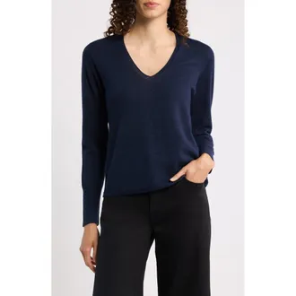 Kobi Halperin Vinny V-Neck Sweater in Navy at Nordstrom, Size X-Large