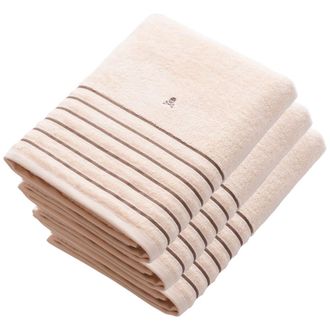 Scalpers Set de 3 toallas de algod&oacute;n beige 90x150 cm