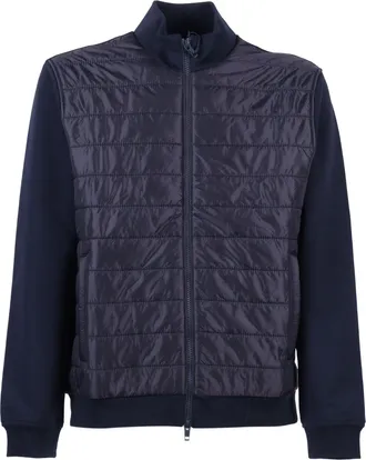 Fay Quilted Nylon Front Ribbed Casual Jacket