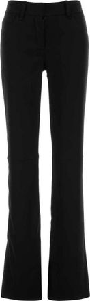 Courr&egrave;ges Satin Bootcut Broek - Dames - Broeken - Zwart - Maat: 2XS Satijn