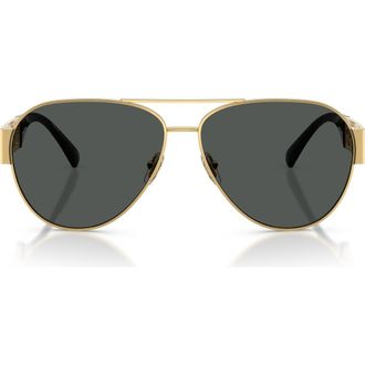 Versace 61mm Pilot Sunglasses in Gold /Dark Grey at Nordstrom