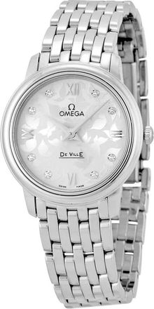 Omega De Ville Prestige Silver Diamond Dial Ladies Watch 42410276052001