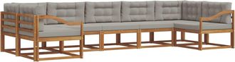 vidaXL Conjunto De Sof&aacute;s De Exterior 7 Uds. Gris Natural Y Claro Vidaxl