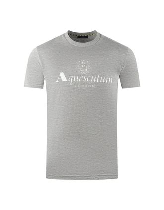 Aquascutum Mens Aquascutum London Aldis Brand Logo Grey T-Shirt - Size: 38