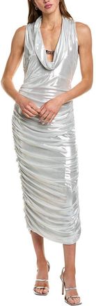 Carla Ruiz Metallic Cowl Neck Midi Dress