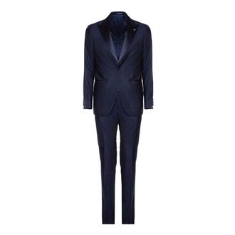 Tagliatore Single Breasted Suits, male, Blue, Size: XL Tailored Suit