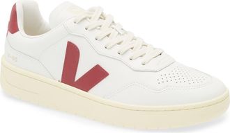 Veja V-90 Leather Sneaker in Extra-White Marsala at Nordstrom, Size 41