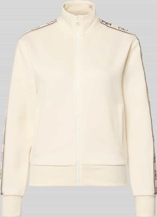 Guess Sweatjacke mit Stehkragen und Eingrifftaschen Modell BRITNEY in Ecru, Gr&ouml;&szlig;e XL