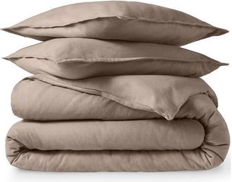 Bare Home 100% Cotton Flannel Duvet Cover & Sham Set in Taupe at Nordstrom, Size California King