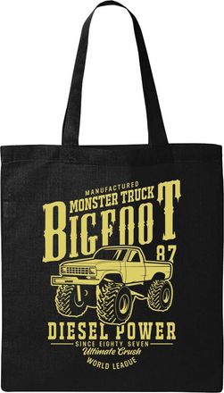 Generic Monster Truck Bigfoot Diesel Power Natural Ecological Cotton Tote Bag Black