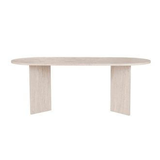 Calicosy Mesa de comedor con tablero ovalado l200 cm - travertino