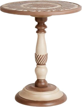 Beliani Side Table EULO Mango Wood Brown