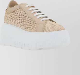 Casadei platform sole sneakers featuring woven texture