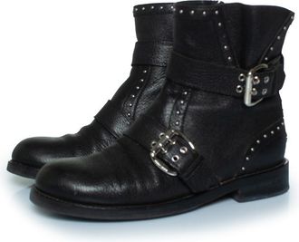Jimmy Choo London Pre-owned Womens Blyss leather ankle boots with studs - Black - Size EU 36