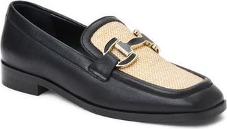 Bruno Magli Natalie Bit Loafer in Black Raffia at Nordstrom, Size 10.5