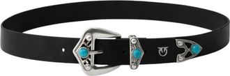 Pinko Black Embellished Buckle Belt