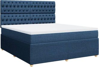 vidaXL Vidaxl - Cama Box Spring Con Colch&oacute;n Tela Azul 180x200 Cm