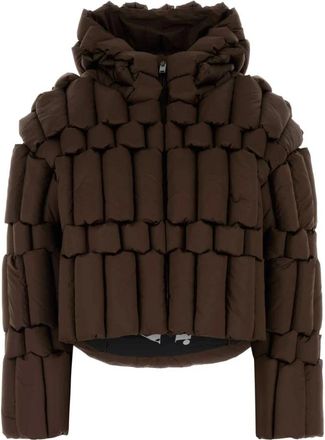 RAXXY Hooded Down Jacket - Dames - Winterjassen - Bruin - S - Polyester - Jassen