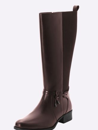 Sheego Weitschaftstiefel SHEEGO, Damen, Gr. 37, XXL-Schaft, braun, Glattleder, Leder, Schuhe Weitschaftstiefel