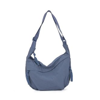 Generic Trendy Womens Soft Cloth Shoulder Bag Solid Color Student Casual Style Big Handbags Crossbody Bags For Women Hobos(Blue)