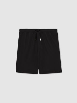 Reiss Black Textured Drawstring Shorts, Xxl