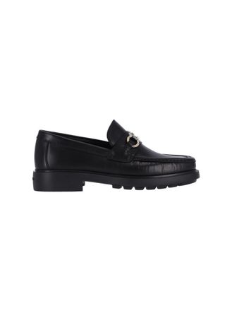 Ferragamo Gancini Loafers Black