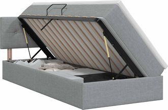 vidaXL Cama Con Almacenamiento Y Colch&oacute;n Gris Claro 100 X 200 Cm Vidaxl